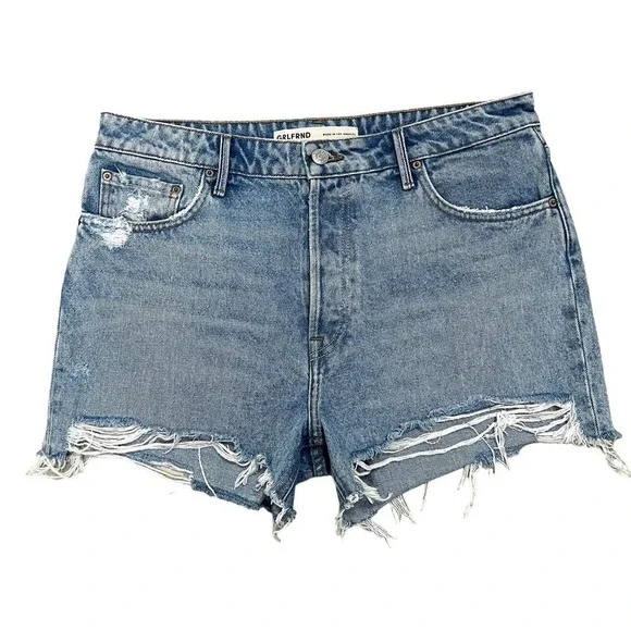 GRLFRND The Helena High Rise Cut Off Jeans Shorts Newport frayed Raw hem Size 30 - Picture 4 of 12